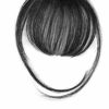 Picture of AISI QUEENS Clip in Bangs Hair Extensions Human Hair Air Bangs/Fringe Hairpiece Black Color with Temple Hand Made Tied Bangs for Women.