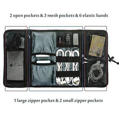 Picture of ProCase Accessories Bag Organizer, Universal Electronics Travel Gadgets Carrying Case Pouch for Charger USB Cables SD Memory Cards Earphone Flash Hard Drive -Black