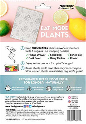 Picture of THE FRESHGLOW Co FRESHPAPER Food Saver Sheets for Produce, 16 Reusable Sheets (2 Packs), Keeps Fruits & Vegetables Fresh for 2-4x Longer