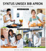 Picture of Syntus 2 Pack Adjustable Bib Apron Waterdrop Resistant with 2 Pockets Cooking Kitchen Aprons for BBQ Drawing, Women Men Chef, White