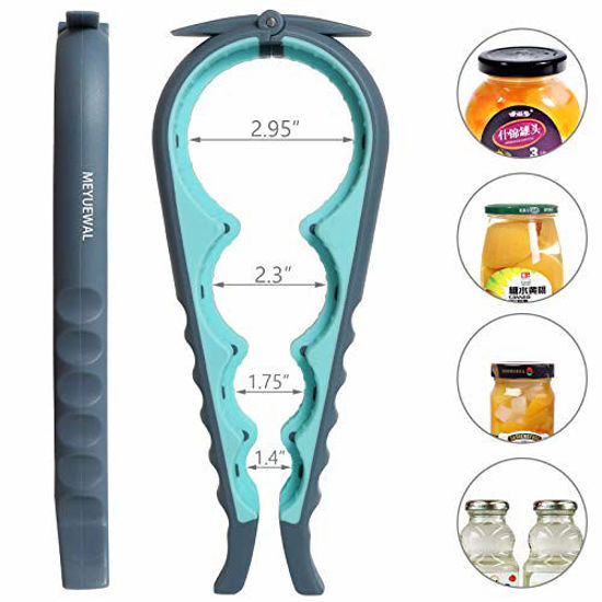 MEYUEWAL Jar Opener, 5 in 1 Multi Function Can Opener Bottle Opener Kit  with Silicone Handle Easy to Use for Children, Elderly and