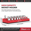 Picture of Magnetic Socket Organizer | 1/2-inch Drive | SAE | RED | Holds 16 Sockets | Premium Quality Tools Organizer | by Olsa Tools