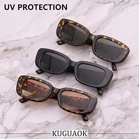 GetUSCart- KUGUAOK Retro Rectangle Sunglasses Women and Men