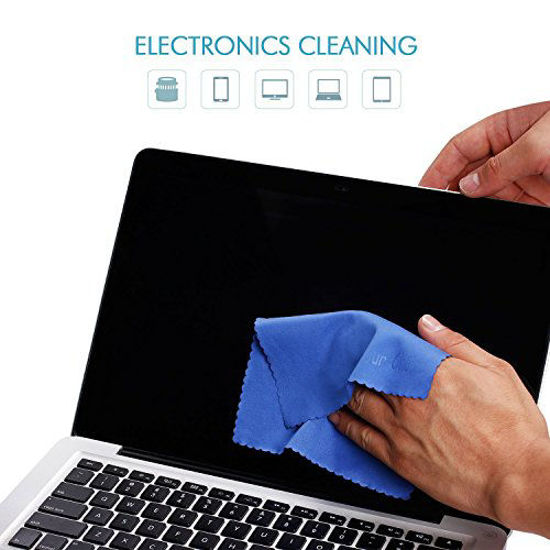 Picture of Your Choice Microfiber Cleaning Cloths 6 Pack for Eyeglasses, Camera Lens, Cell Phones, CD, DVD, Computers, Tablets, Laptops, Telescope, LCD Screens and Other Delicate Surfaces Cleaner