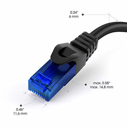 Picture of KabelDirekt - 50 feet - Ethernet, Patch & Network Cable (transfers gigabit Internet Speed, Ideal for 1Gbps Networks/LANs, routers, modems, switches, RJ45 Plug (Blue), Black)