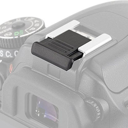 Picture of JJC Hot Shoe Cover Cap Protector for Nikon D3500 D3400 D7500 D850 D5 Z7 Z6 Fuji X-PRO2 X-T20 X-T2 X-E3 X-H1 X-A5 X-A10 X-A3 Olympus E-M10 E-M1 E-PL9 E-PL8 Replace Nikon BS-1 Cover -2 Pack