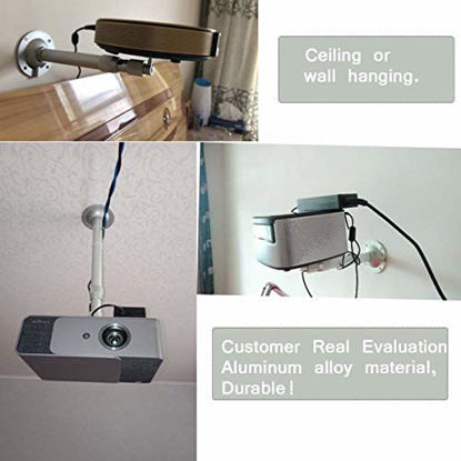 Picture of Universal Projector Ceiling Mount Projector Wall Mount Camera Projector Hanger 360° Rotatable Length 14-24in / 37-60cm Projector Holder Projectors Bracket for Mini Projectors CCTV DVR Cameras