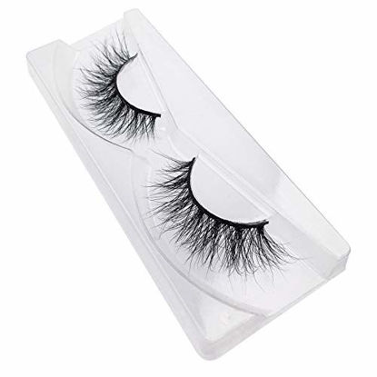 Picture of GOO GOO Mink Lashes 3D Mink Eyelashes, 10mm-14mm Natural False Lashes Siberian Faux Mink Lashes Real Layered Effect Hand Made Strips Lashes for Women Reusable Fake Lashes 1 Pair