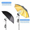 Picture of Emart Photography Umbrella Lighting Kit, 1575W 5500K Photo Video Studio Continuous Reflector Lights for Camera Portrait Shooting Daylight (Translucent/White, Black & Silver, Black & Gold)