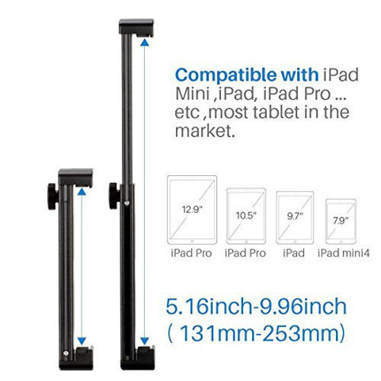 Picture of Ulanzi Aluminum Pad Tripod Mount with Cold Shoe Compatible for iPad, Metal Tablet Tripod Adapter Holder with Quick Release Plate 1/4'' Screw Mount Universal for iPad Mini/iPad 4/iPad Pro/Surface Pro