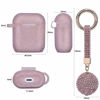 Picture of Case for Airpods, Filoto Bling Airpod Silicone Case Cover Skin, Air Pods Protective Glitter Case with Shiny Disco Ball Keychain, Scratch Proof and Drop Proof for Apple Airpods 2&1 (Glittery Rose Gold)