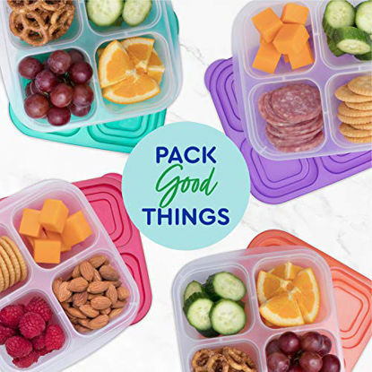 Picture of EasyLunchboxes - Bento Snack Boxes - Reusable 4-Compartment Food Containers for School, Work and Travel, Set of 4, Classic