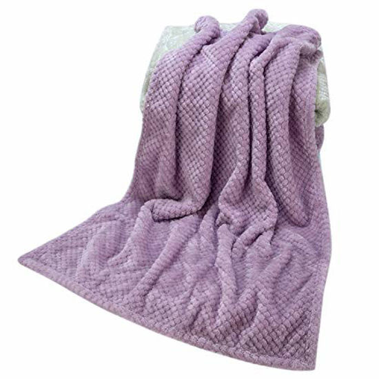 Picture of Fuzzy Blanket or Fluffy Blanket for Baby Girl or boy, Soft Warm Cozy Coral Fleece Toddler, Infant or Newborn Receiving Blanket for Crib, Stroller, Travel, Decorative (28Wx40L, XS-Lavender)