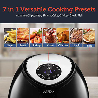Ultrean Air Fryer, 4.2 Quart (4 Liter) Electric Hot Air Fryers Oven Oilless  Cooker with LCD Digital Screen and Nonstick Frying Pot, ETL/UL  Certified,1-Year Warranty,1500W (White) 