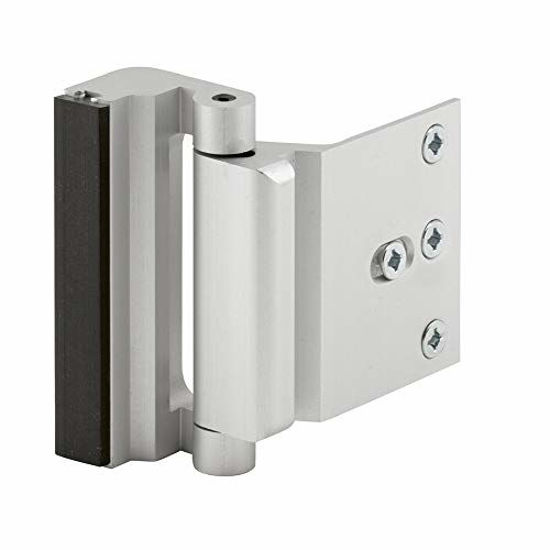 Picture of Defender Security Satin Nickel U 10827 Door Reinforcement Lock - Add Extra, High Security to your Home and Prevent Unauthorized Entry - 3 Stop, Aluminum Construction Finish