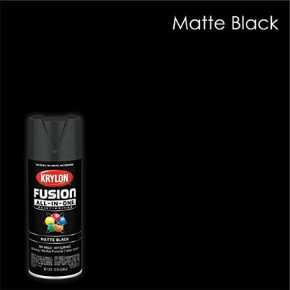 Picture of Krylon K02732007 Fusion All-In-One Spray Paint for Indoor/Outdoor Use, Matte Black