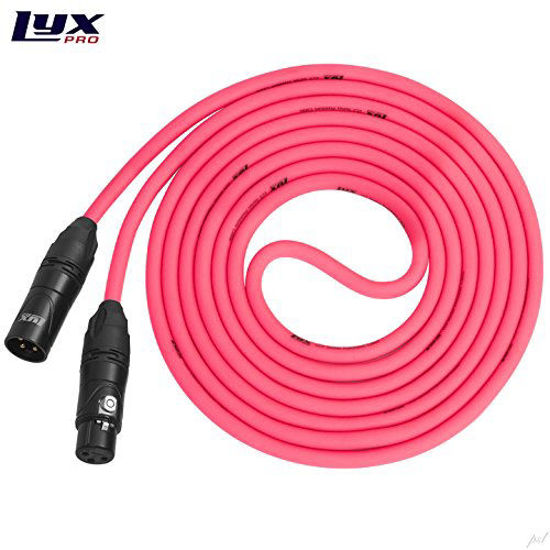 Picture of LyxPro 6 Feet XLR Microphone Cable Balanced Male to Female 3 Pin Mic Cord for Powered Speakers Audio Interface Professional Pro Audio Performance and Recording Devices - Pink