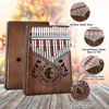 Picture of UNOKKI Kalimba 17 Keys Thumb Piano with Study Instruction and Tune Hammer, Portable Solid African Wood Finger Piano, Gift for Kids Adult Beginners (Chocolate Brown).