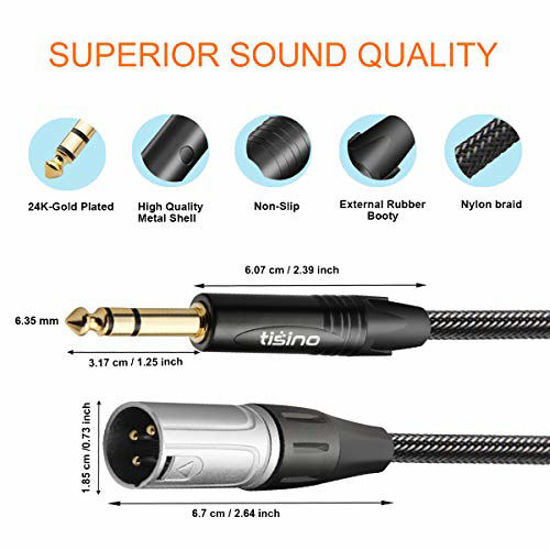 XLR Female to 1/4 Inch 6.35mm TRS Plug Balanced Interconnect Cable