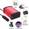 Picture of 300W Car Power Inverter DC 12V to 110V AC Converter 4.8A Dual USB Charging Ports Car Charger Adapter (Red)