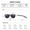 Picture of MERRY'S Polarized Sunglasses for Women Men Vintage Retro Classic Round Frame Aluminum Legs S8288 (Black&Black, 54)