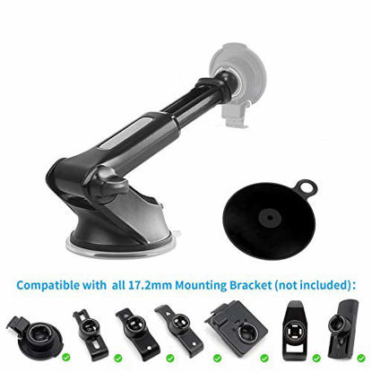 Picture of GPS Dash Mount, APPS2Car Dashboard Windshield Sticky Suction Mount w/One Hand Operated Semi-Auto Telescopic Arm Additional Replacement Upgrade Mount for Garmin Nuvi Dezl DriveSmart StreetPilot