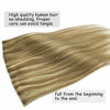 Picture of GOO GOO Halo Hair Extensions Human Hair Ombre Light Blonde Highlighted Golden Blonde 16 Inch 80g Wire Hair Extensions Flip in Secret Real Extensions with Fish Line Invisible Hairpiece