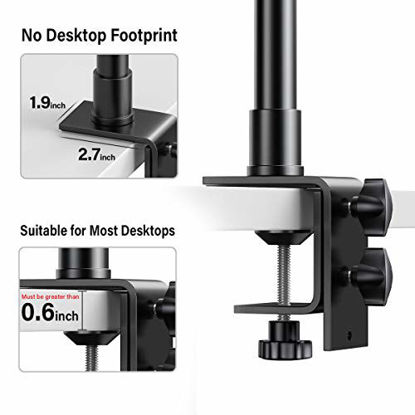 Picture of Pixel Desk Camera Mount Stand, 12.9-22 inch Tabletop C Clamp Mount Stand, Adjustable Aluminum Light Stand with 360° Rotatable Ball Head, Standard 1/4 Screw Tip for DSLR Camera/Ring Light/Video Light