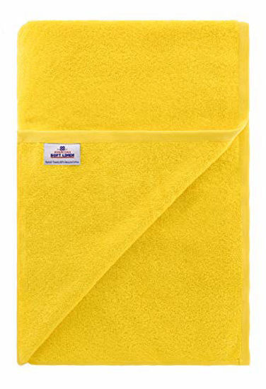 Picture of American Soft Linen 40x80 Inch Premium, Soft & Luxury Ringspun Cotton 650 GSM Extra Large Jumbo Turkish Bath Towel for Maximum Softness & Absorbent [Worth $64.99] Canary Yellow