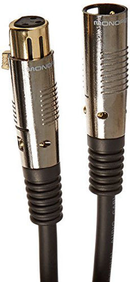 Picture of Monoprice Premier Series XLR Male to XLR Female - 35ft - Black - Gold Plated 16AWG Copper Wire Conductors [Microphone & Interconnect]