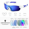 Picture of Polarized Sports Sunglasses for Men Women Youth Baseball Cycling Running Driving Fishing Golf Motorcycle TAC Glasses (White Blue)