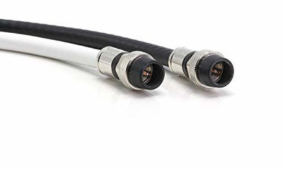Picture of 75' Feet, Black RG6 Coaxial Cable with Rubber booted - Weather Proof - Outdoor Rated Connectors, F81 / RF, Digital Coax for CATV, Antenna, Internet, & Satellite
