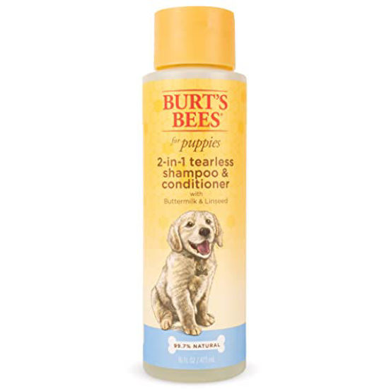 Picture of Burt's Bees Dog Shampoo for Puppies, 2 in 1 Shampoo and Conditioner, Buttermilk and Linseed Oil, 16 Oz