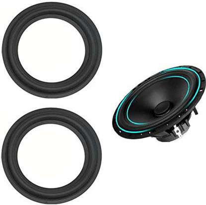 Picture of LinaLife 2pcs 10 inch 10" Speaker Foam Surround Repair Kit, 250mm Perforated Rubber Edge Rings Replacement Parts Speaker Repair DIY Speaker Surround Repair Rubber Edge Replacement