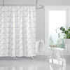 Picture of Horizon Home Essentials Modern Luxury Geometric Shower Curtain for Bathroom (White and Grey)