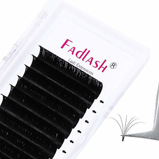 Picture of Volume Lash Extensions FADLASH Easy Fan Volume Lashes 0.05 0.07mm Self Fanning Eyelash Extensions C/D/DD Curl Easy Fan Lashes 8-20mm (0.05-C, 15mm)