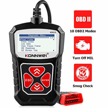 Picture of KONNWEI KW310 OBD2 Scanner Car Code Reader Full OBDII Functions 10 Modes Engine Diagnostic Scanner Tool for All 1996 and Newer Cars(Black)