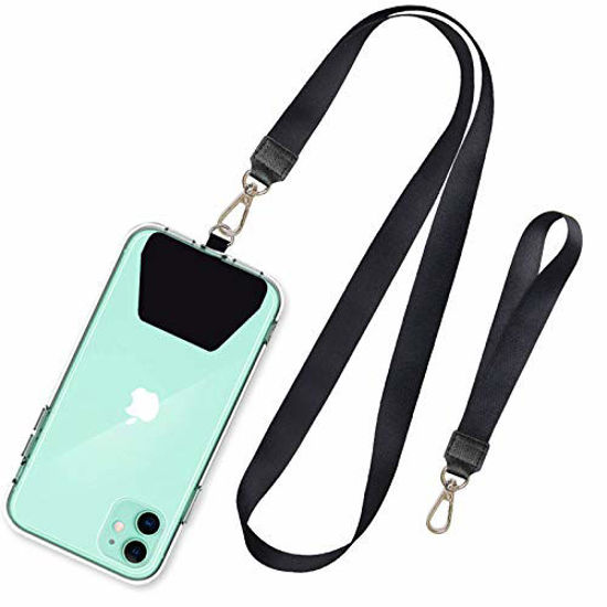 Picture of SHANSHUI Phone Lanyard, Neck Strap and Wrist Tether Key Chain Holder Universal for Phone Case Anchor Fit All Smartphones-Black