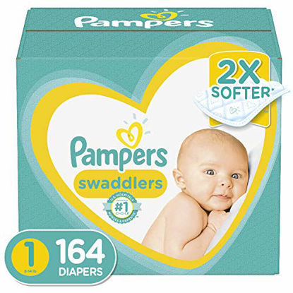 Picture of Diapers Newborn/Size 1 (8-14 lb), 164 Count - Pampers Swaddlers Disposable Baby Diapers, Enormous Pack