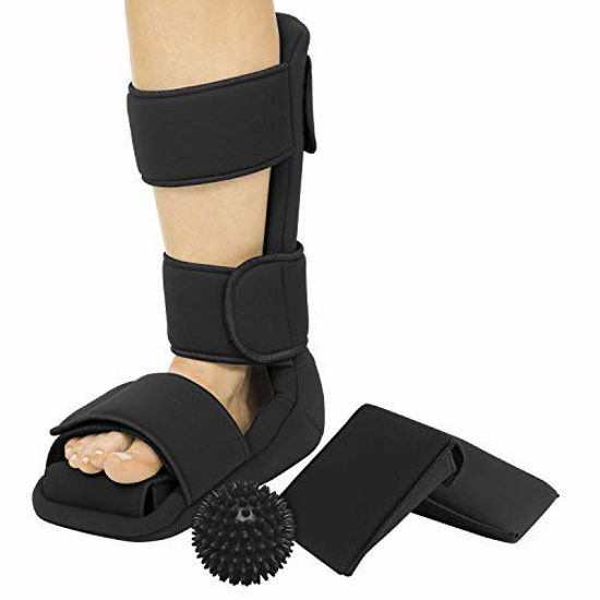  Vive Plantar Fasciitis Night Splint Plus Trigger Point Spike  Ball - Soft Leg Brace Support, Orthopedic Sleeping Immobilizer Stretch Boot