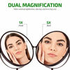 Picture of Ovente 7'' Tabletop Vanity Makeup Mirror, 1X & 5X Magnification, Spinning Double Sided Round Magnifier, Ideal for Dressers, Vanity, Office & Bathroom, Antique Bronze MNLDT70ABZ1X5X