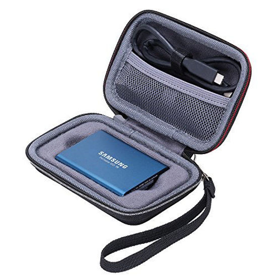 Picture of XANAD Case for Samsung T3 T5 Portable 250GB 500GB 1TB 2TB SSD USB 3.1 External Solid State Drives Storage Travel Carrying Bag (Inside Grey) (Not fit for Samsung T7/T7 Touch)