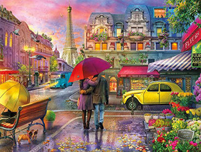 Picture of Buffalo Games - Cities in Color - Raining in Paris - 750 Piece Jigsaw Puzzle Red, Green,yellow, 24"L X 18"W