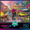 Picture of Buffalo Games - Cities in Color - Raining in Paris - 750 Piece Jigsaw Puzzle Red, Green,yellow, 24"L X 18"W