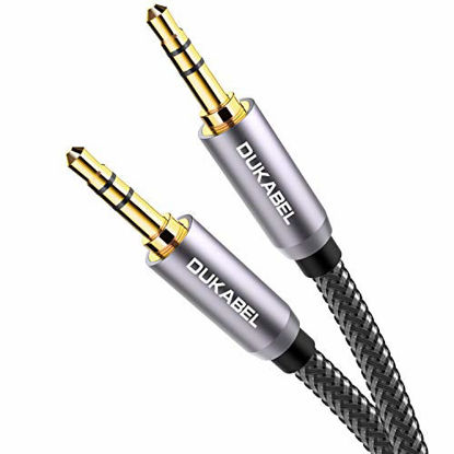 Picture of DUKABEL Top Series 3.5mm AUX Cable Lossless Audio Gold-Plated Auxiliary Audio Cable Nylon Braided Male to Male Stereo Audio AUX Cord Car Headphones Phones Speakers Home Stereos (4 Feet (1.2 Meters))