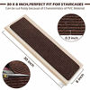 Picture of Antdle Stair Treads Non-Slip Carpet Indoor Set of 14 Brown Carpet Stair Tread Treads Stair Rugs Mats Rubber Backing (30 x 8 inch),(Brown, Set of 14)