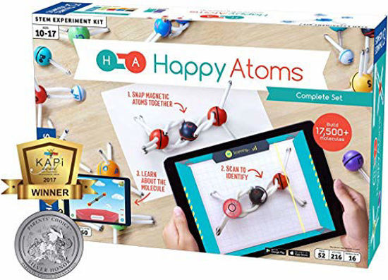 Picture of Happy Atoms Magnetic Molecular Modeling Complete Set | Intro To Atoms, Molecules, Bonding, Chemistry | Create Thousands of Molecules, 216 Activities, Plus Free Educational App For iOS, Android, Kindle