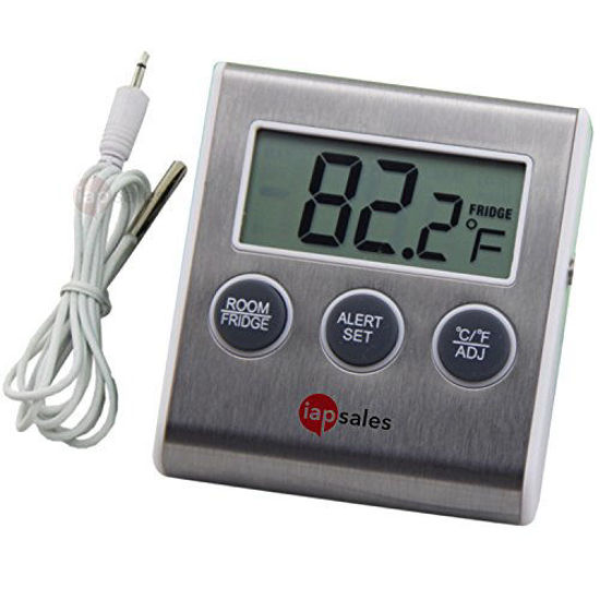 Picture of Easy to Read: Refrigerator Freezer Thermometer Alarm, High & Low Temperature Alarms Settings