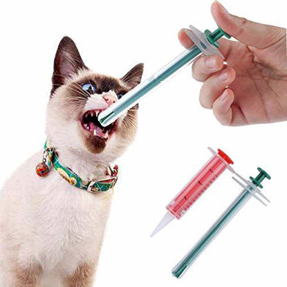 Picture of Dearjana Pet Medicine Feeder - Pet Pill Poppers Handy Durable Pet Pill Dispenser Oral Tablet Capsule or Liquid Medical Feeding Tool Kit Silicone Syringes for Cats Dogs Small Animals