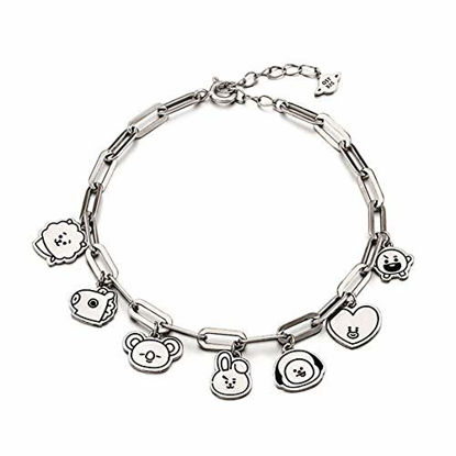 Picture of Mshion Bangtan Boys BTS Bracelet Jimin Suga Women's Stainless Steel Bracelets Pendant Link Jewelry